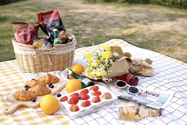 王丽朋友晒出的野餐图