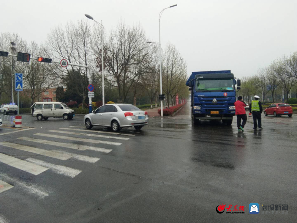 闯红灯、抢行、违反禁令标志 青岛交警公布三起货车事故