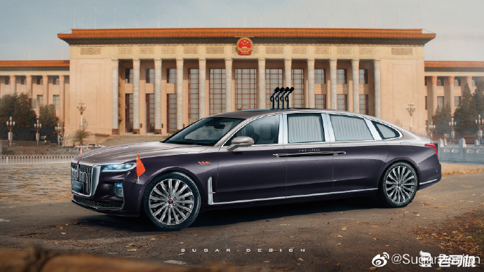 带话筒插国旗的红旗!豪横的红旗h9礼宾车见过吗?