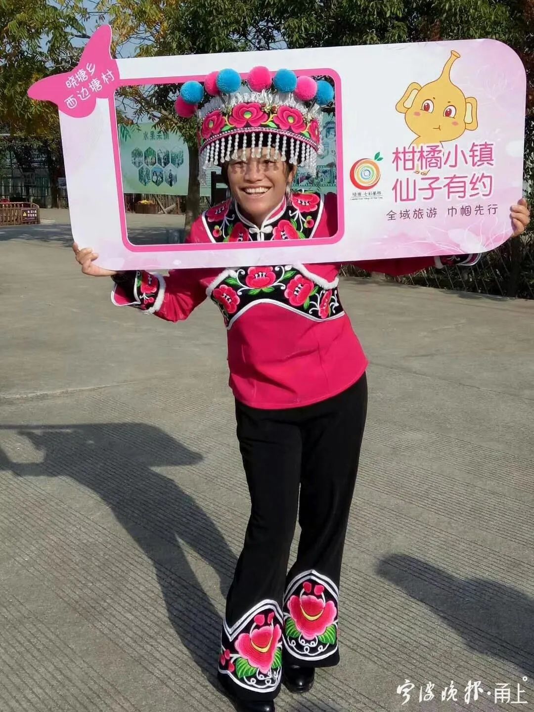 茶光菊是象山县晓塘乡柑橘小镇的形象代言人