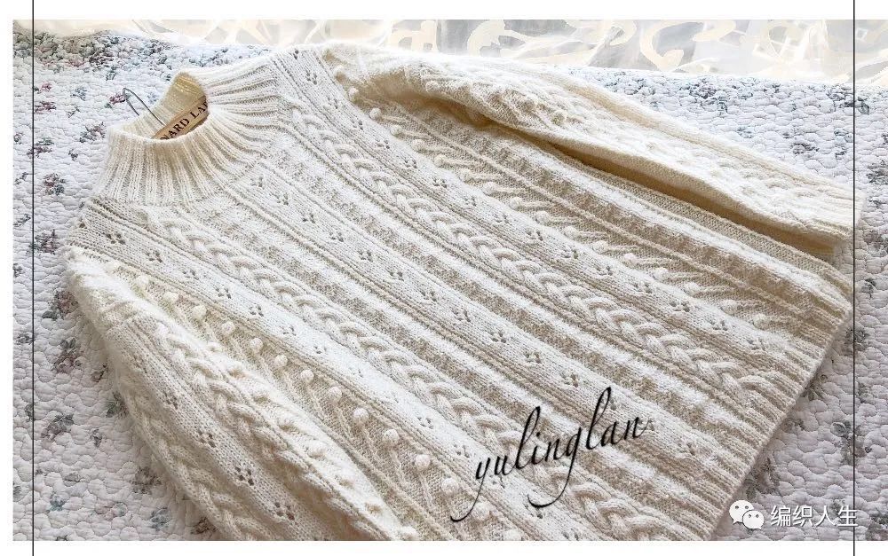 冬絮:简洁女士棒针套头毛衣(有编织图解)