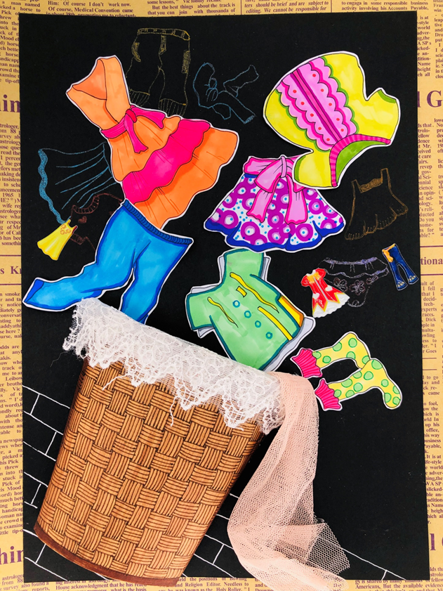 创意绘画脏衣篓