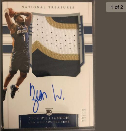 锡安威廉姆森的新秀卡卖出10万美元天价