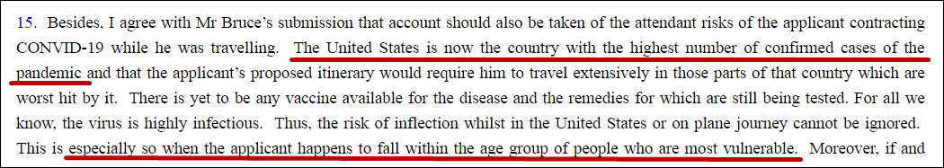 李运腾法官的书面理由指出，黎智英属于易受感染的“最脆弱”年龄段