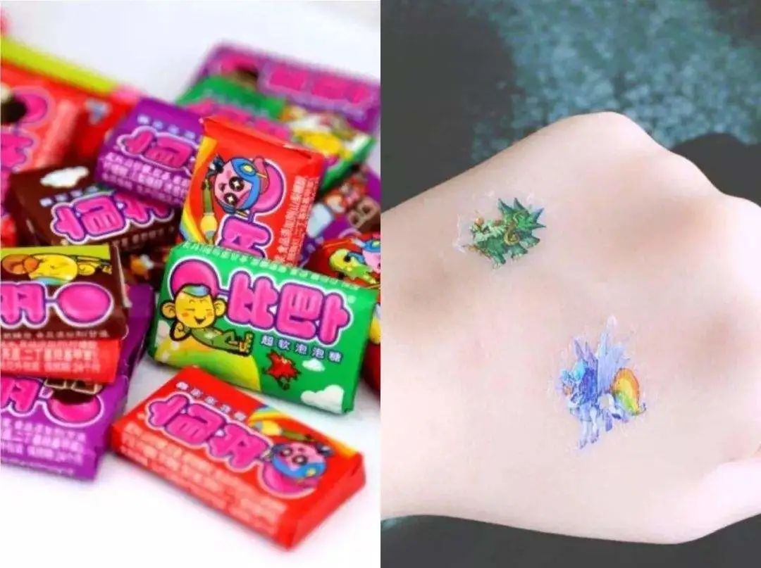 贴个在手上简直是gai(街)上最闪亮的仔那一定就是比巴卜泡泡糖贴纸说