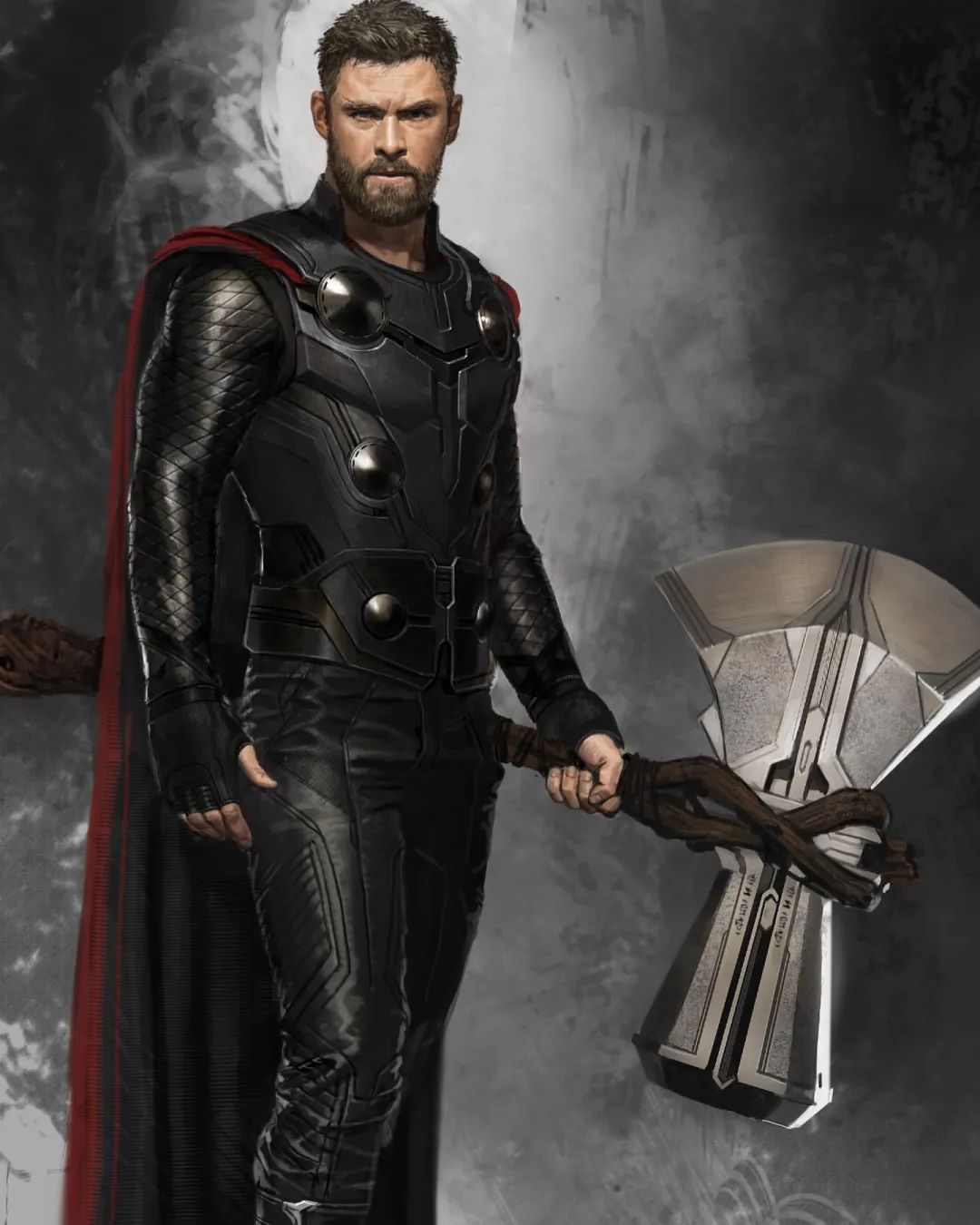 《复联3》雷神与暴风战斧概念图,帅!