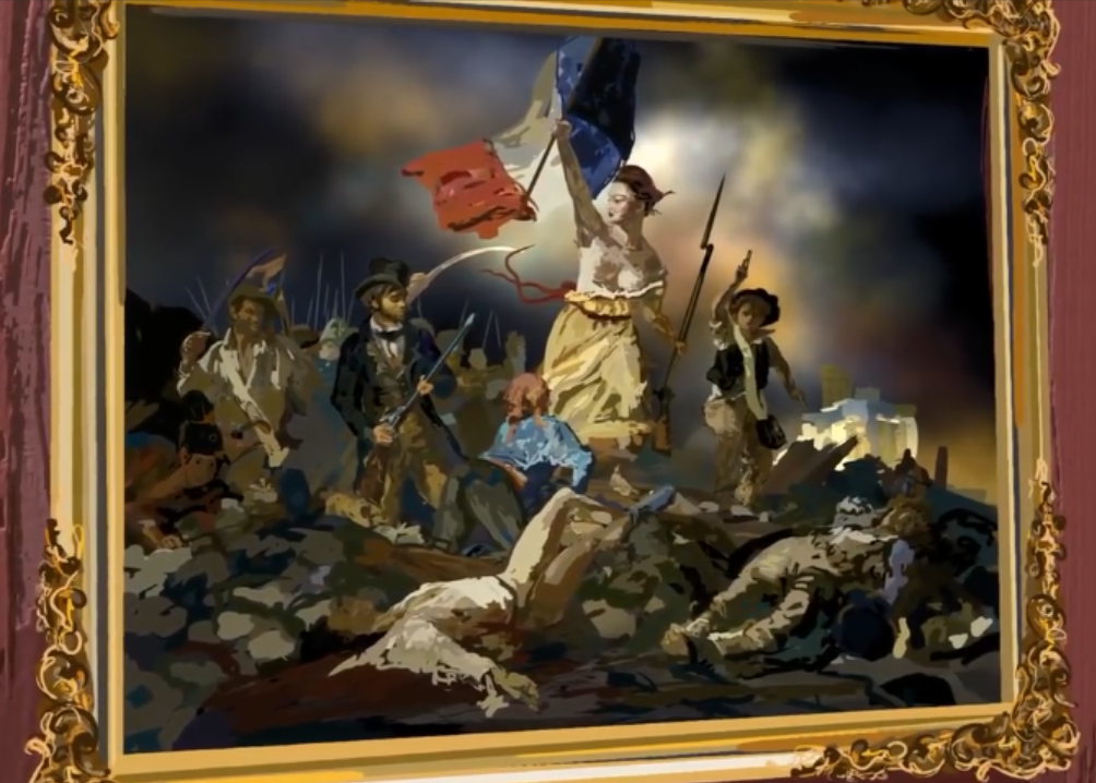 比如她的这副世界名画临摹作品《自由引导人民》