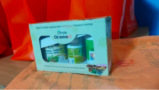 印度推著名为“Coronil”的药物,声称可治疗新冠病毒。(图:推特)