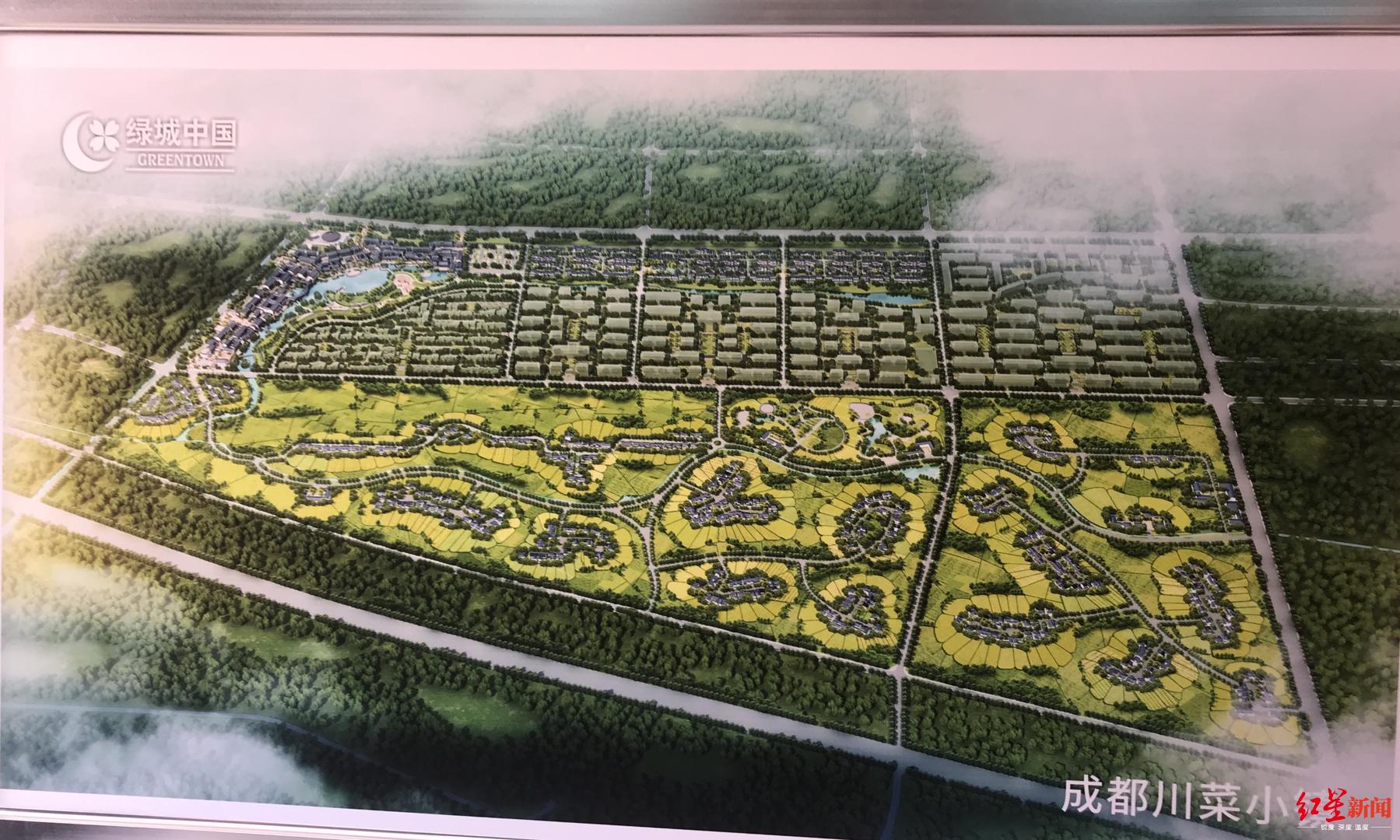 得天独厚的条件下,绿城川菜小镇以"两轴,六心,六区"为总体规划,运用