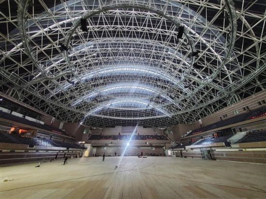 6月21日,陕西奥体中心体育馆比赛馆内部装修已经完成.