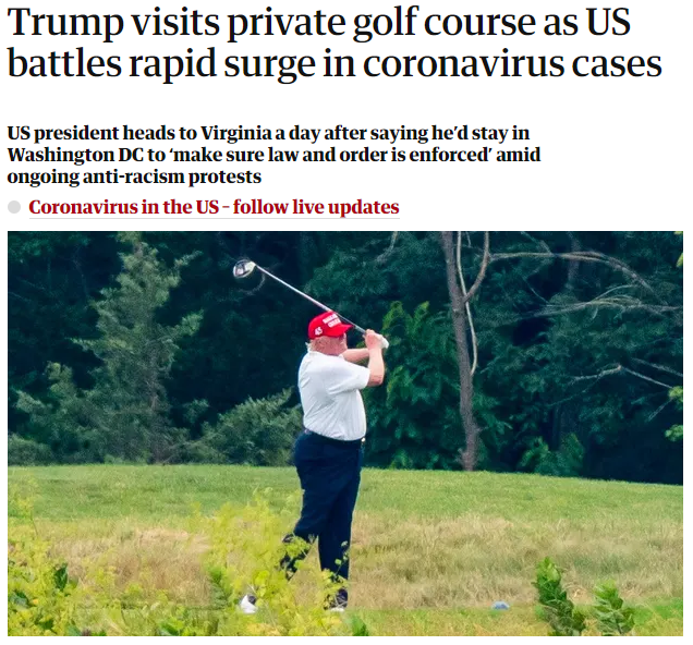 美国有线电视新闻网(cnn)统计了特朗普高尔夫活动的数据,称此次是其