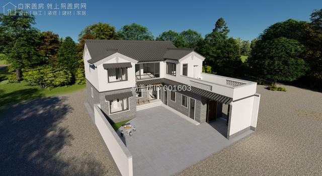 河南漯河农村别墅,厢房露台通透主房,新中式60w带回家