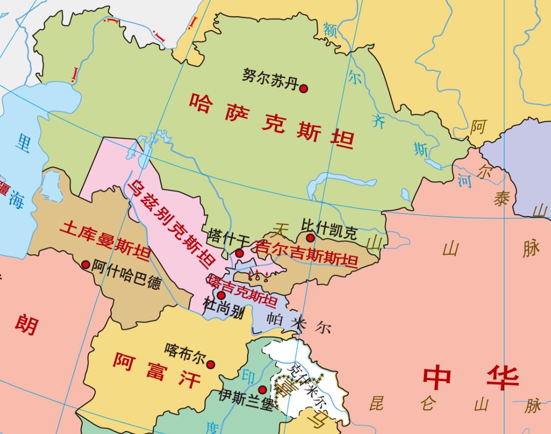 哈萨克斯坦地图 边界图片