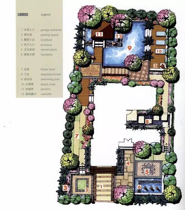 干货分享 | 50个小庭院彩平图