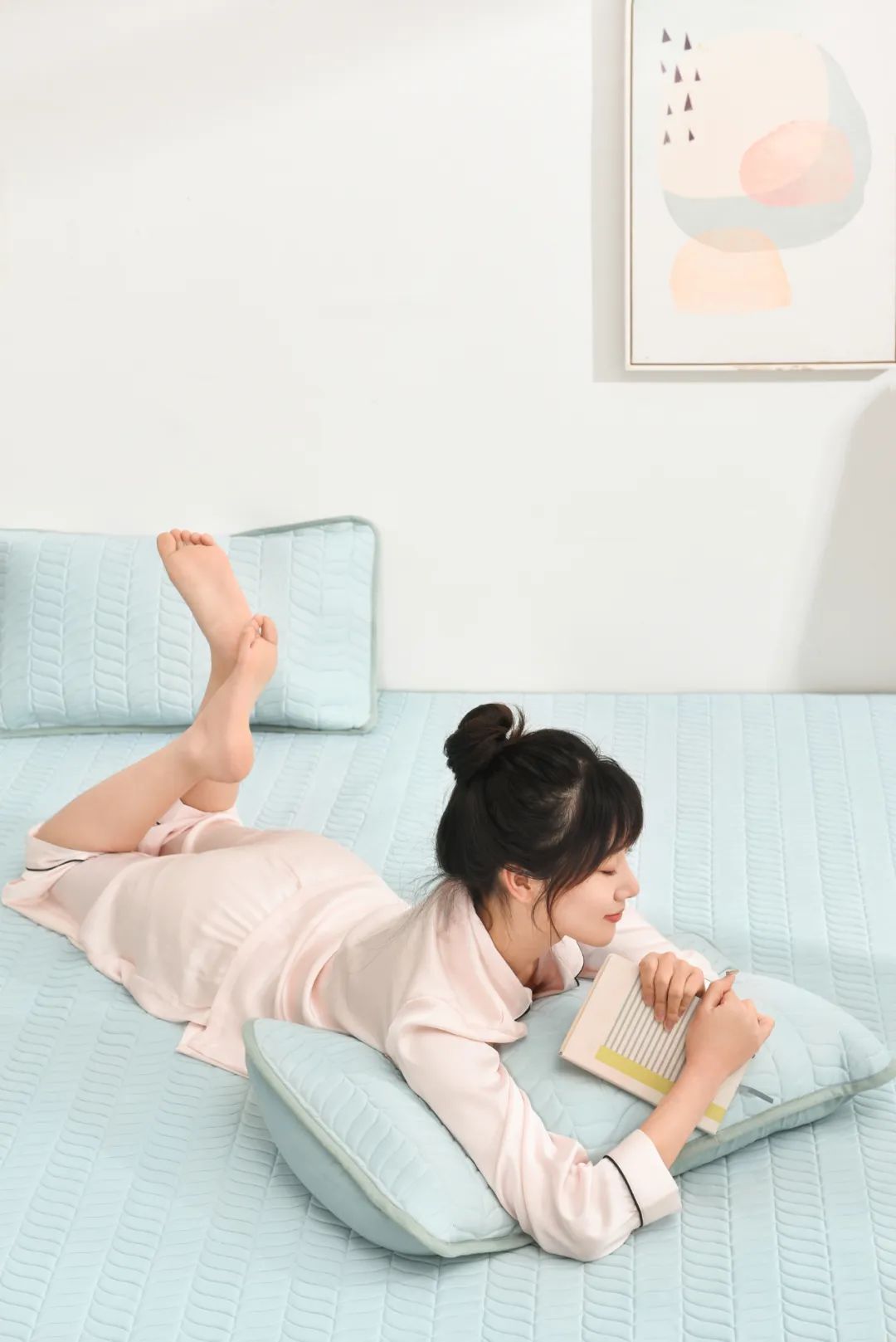 凉而不冰的冰丝乳胶凉席睡着好舒服