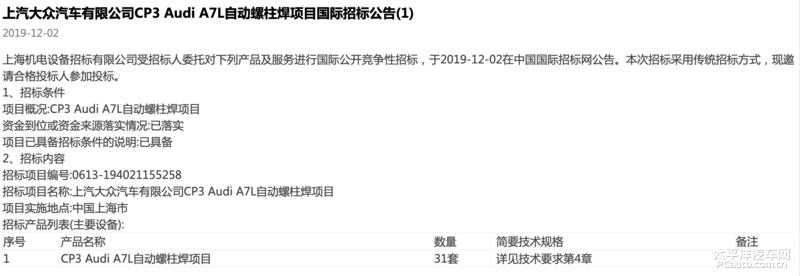 上汽奥迪新车规划曝光 除A7L外,还有3款SUV!