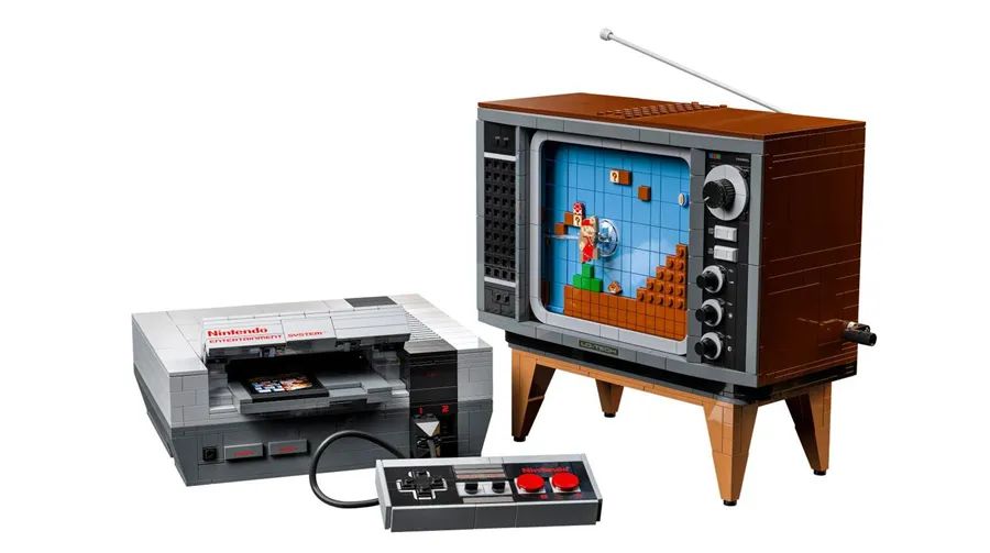 乐高复活任天堂nes红白机马力欧还能跳跃在那款老式电视机上