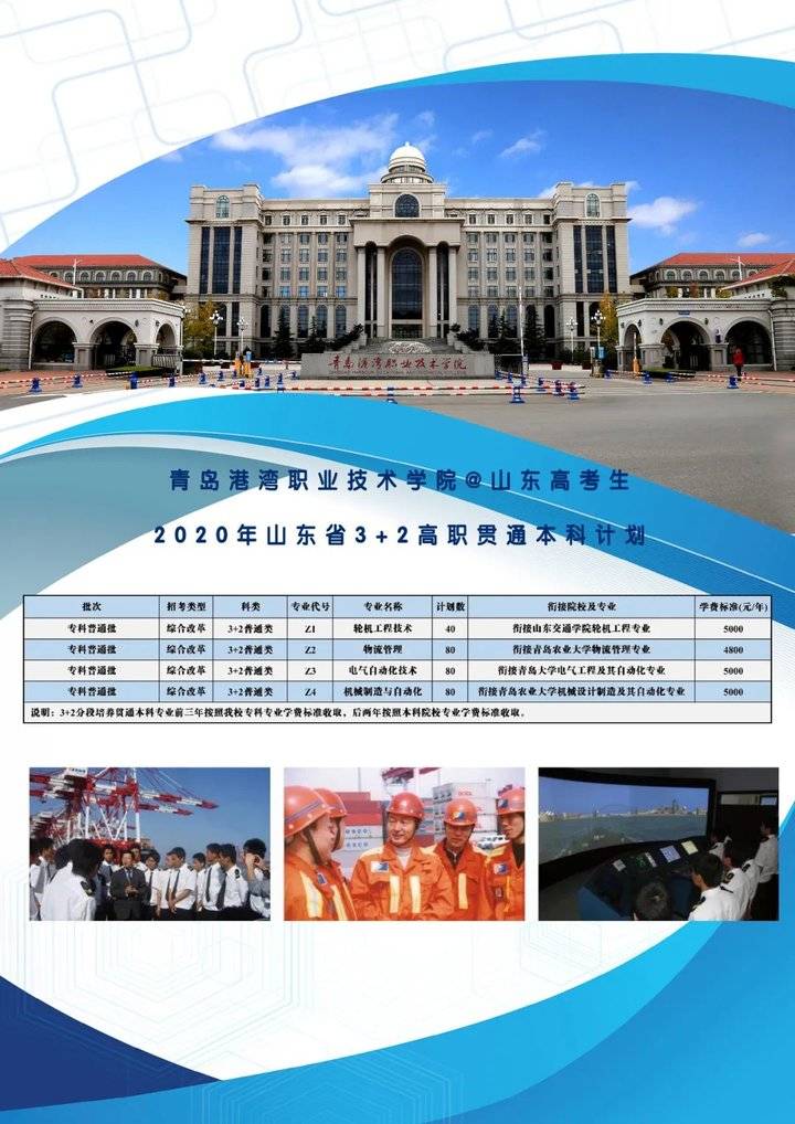 青岛港湾职业技术学院2020年招生计划—山东省代码:d014