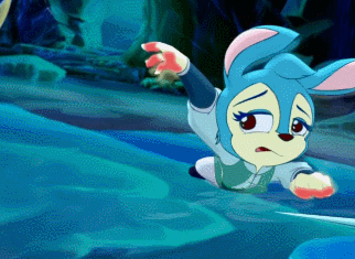 蓝兔被救多次,知道他不仅出于好心,因为无法回应他而深感愧疚.