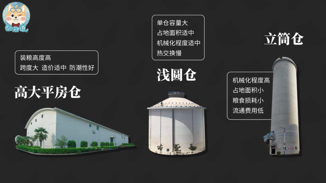 目前最常用的仓储设施是高大平房仓,浅圆仓和立筒仓,但无论是哪种粮仓