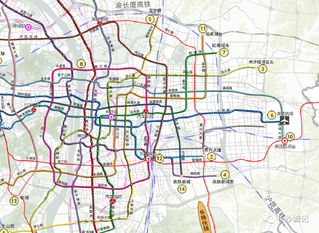 长沙县地铁线规划全图图片