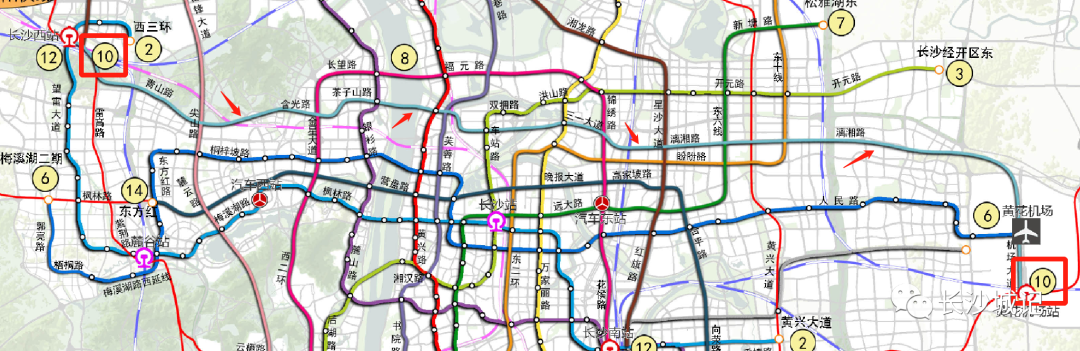 12号线12号线全长约42公里,从长沙西站向东到达长沙南站.