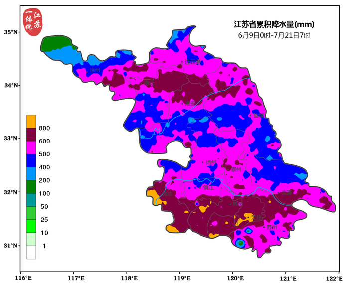 江苏今日出梅,淮河以南梅雨量是常年的2.47倍