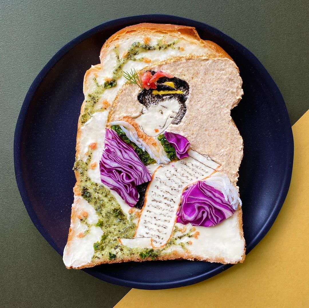 用食物在面包上画画,这可能是高级吃货才会的技能