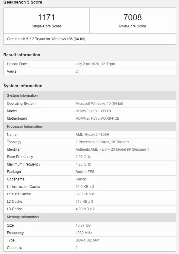 新款华为 MateBook 现身：搭载 R7 4800H，无独显__财经头条