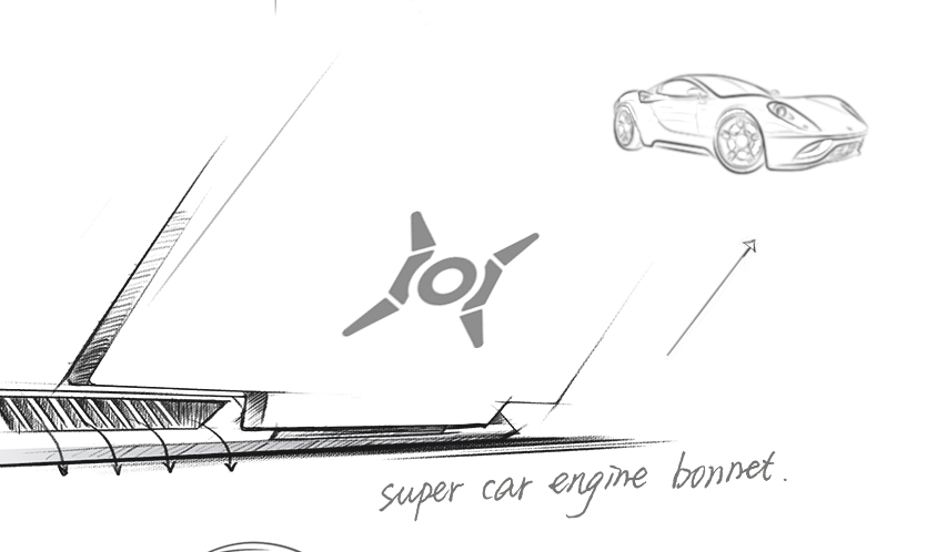 荣耀游戏本设计手稿曝光,引入蓝宝石,超跑元素