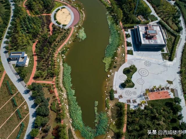 俯瞰两寺渡公园 |再加上一河之隔的交大创新港开学,一桥连接沣西新城