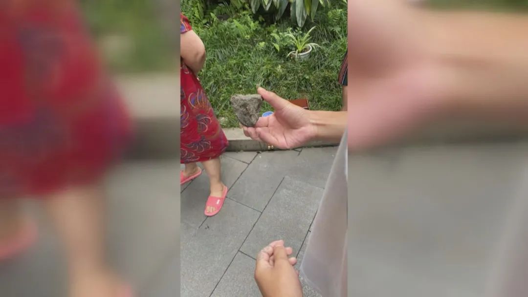 "从天而降"拳头大小的石头,乐山这位女士吓得腿发软,两岁女儿嚎啕大哭