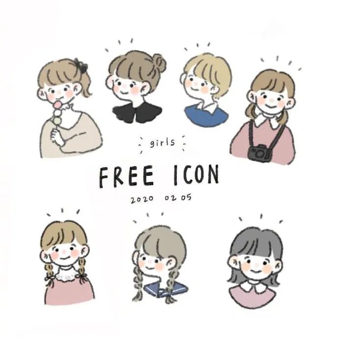 治愈可爱的小插画手账本人物素材又有了