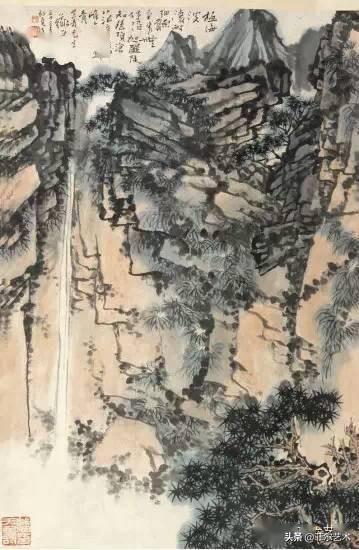 「国画欣赏」潘天寿山水画50幅,很少见