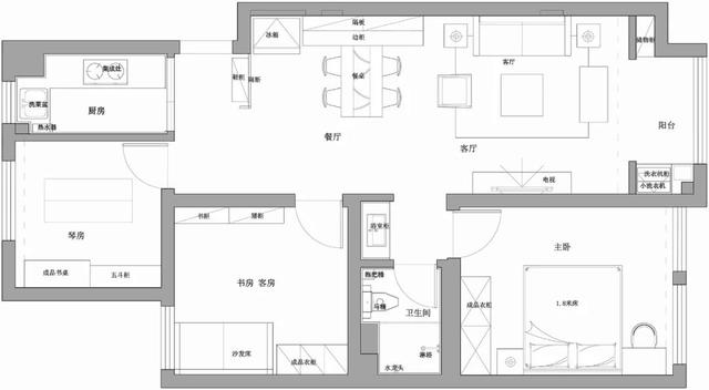 21万，装89平北欧混搭清新小婚房