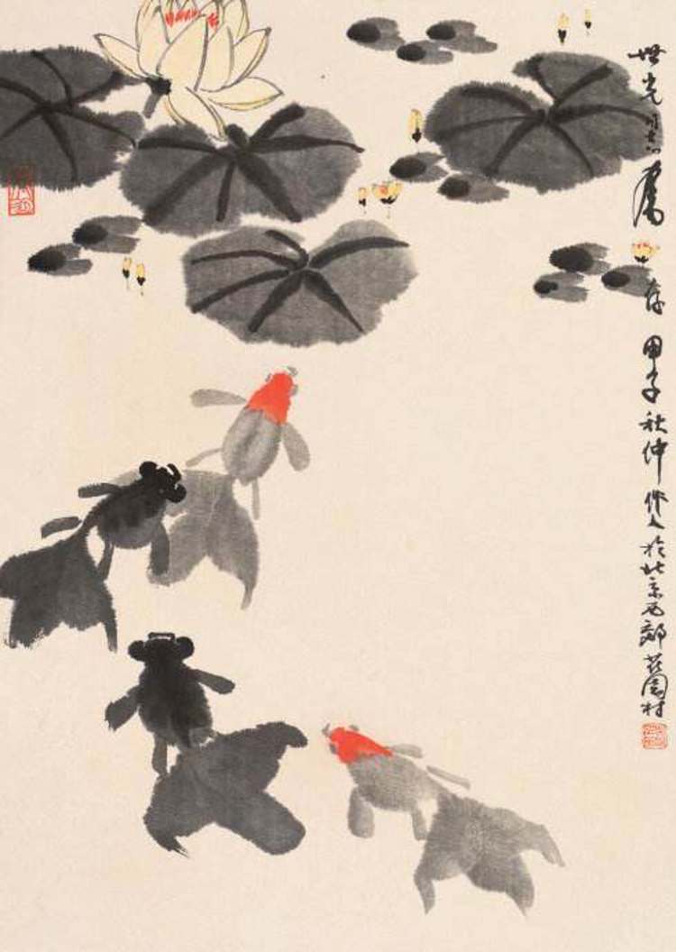 著名画家吴作人金鱼作品欣赏