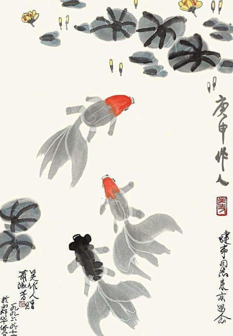 著名画家吴作人金鱼作品欣赏