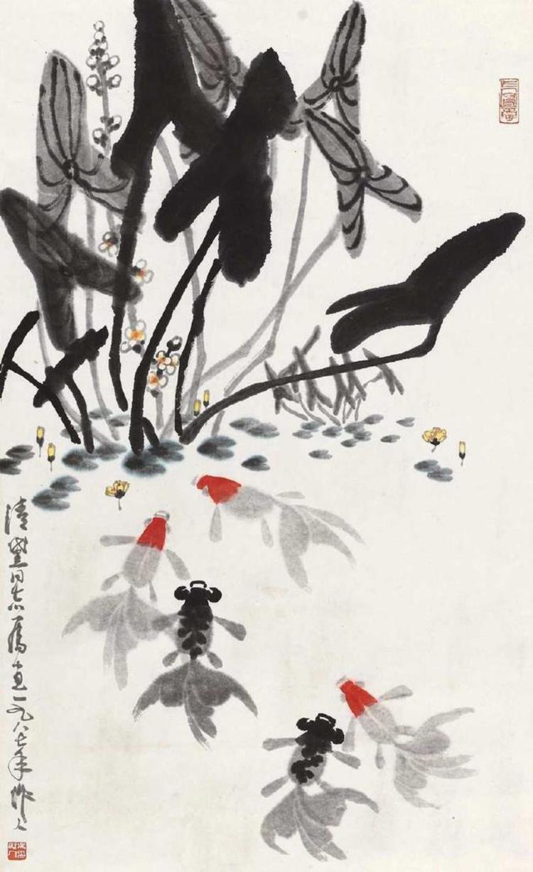 著名画家吴作人金鱼作品欣赏