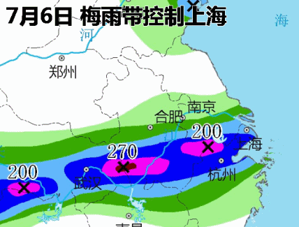 梅雨带可能又会在7月15日前后重新控制上海来看看最新的数值预报(仅供