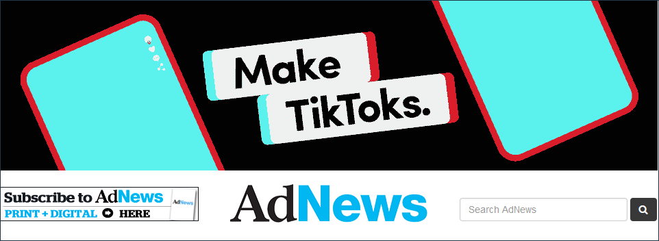 TikTok在澳大利亚AdNews网站投放的广告