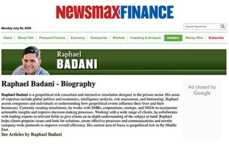 “Newsmax”网站上的作者“巴达尼”