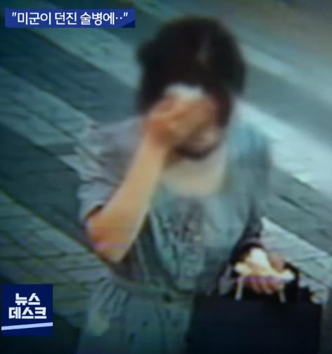  女子被酒瓶碎片击中（MBC）