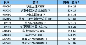 前十大非跨境ETF（截至今年上半年）