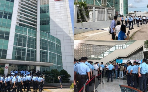 港媒：百名港警搜查壹传媒总部大楼 集团通知员工不上班