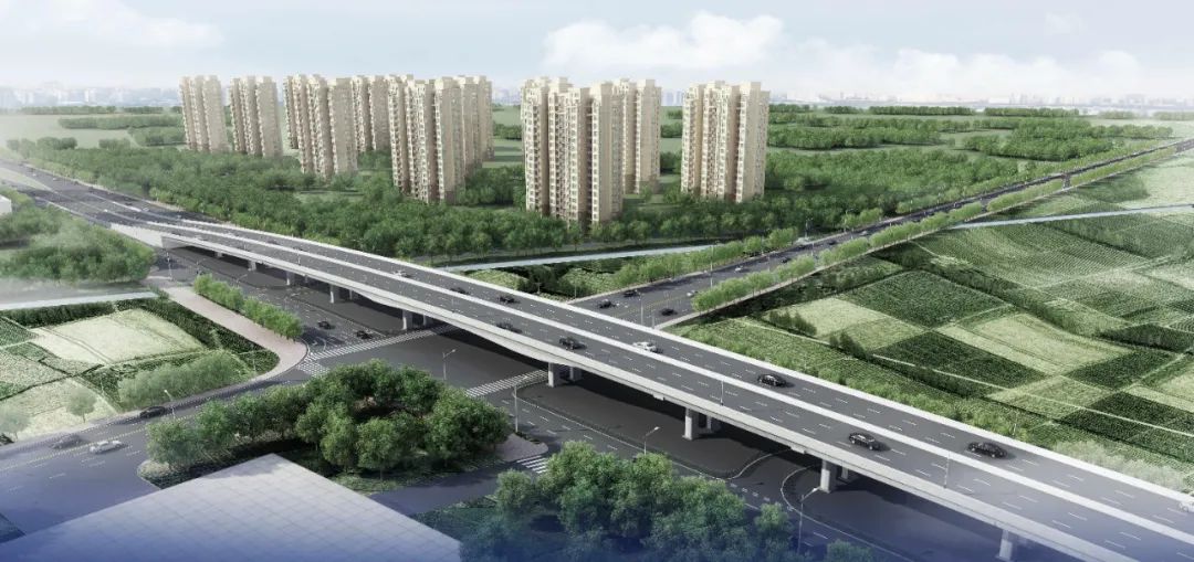 长江路与香福路分离式立交桥主体开建以后进出城更方便了