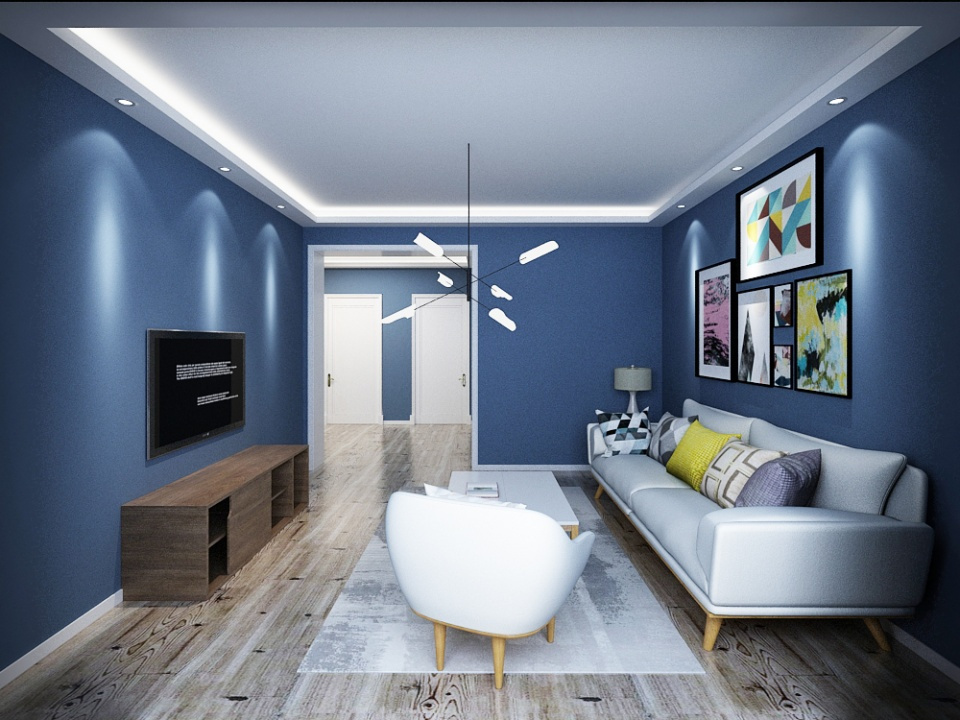 以前从没见过这样的,93平两室北欧风|北欧风|挂画|蓝色_新浪新闻