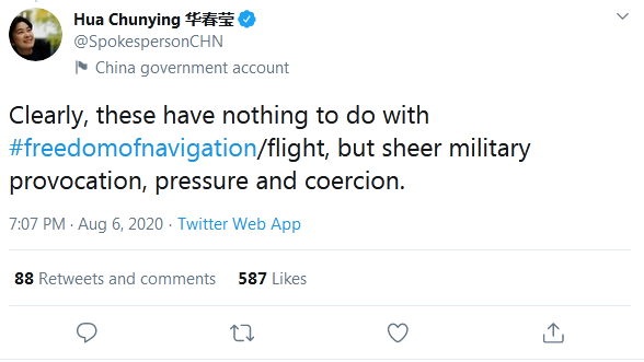 华春莹推特截图