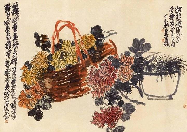 鉴赏吴昌硕的菊花古朴之美