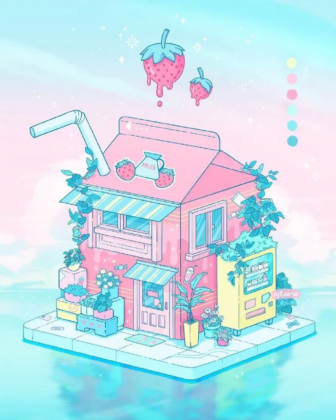 粉蓝配色带出清凉感觉莫名地心情愉悦了