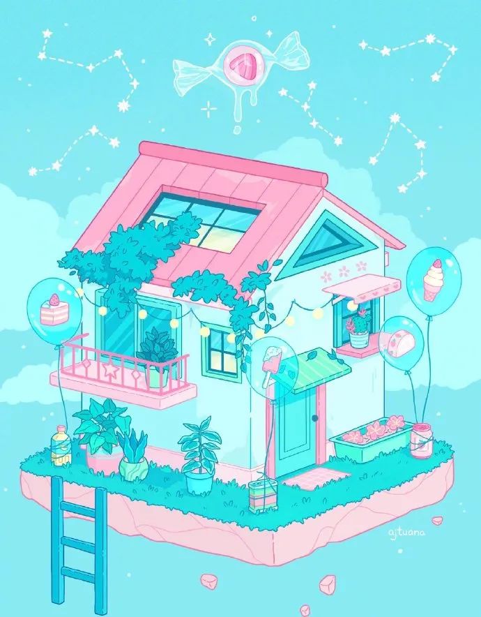 粉蓝配色带出清凉感觉莫名地心情愉悦了